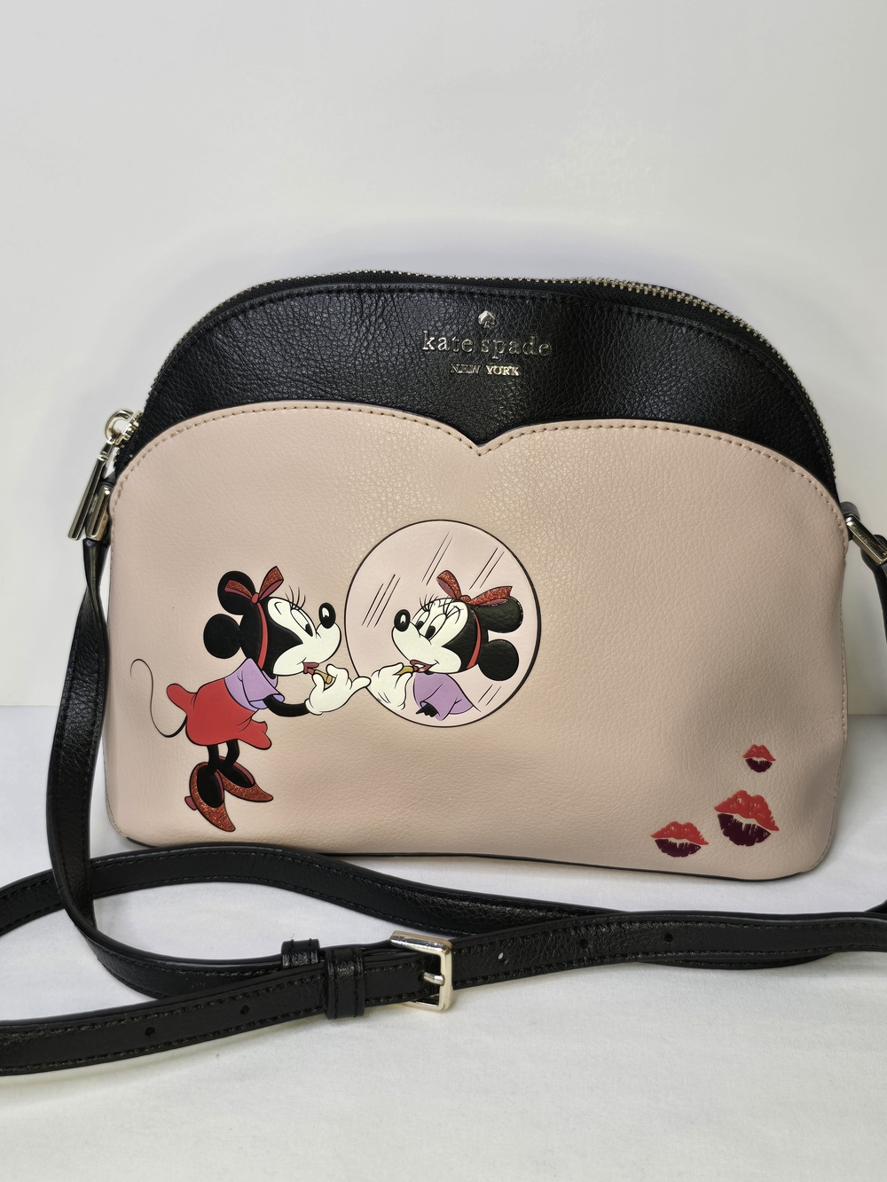 Kate Spade Disney x Minnie Mouse Dome Crossbody Bag - Pale Pink/Black